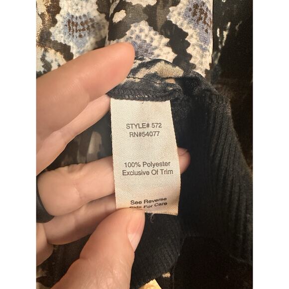 CAbi Python Retro Print Chiffon Blouse Size L - Picture 4 of 8